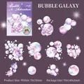 Autocollants PET Bubble Galaxy avec finition effet nacre pour décoration de scrapbooking - 6 Galaxie de Bulles