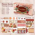 Set di 18 nastri washi vintage Flower Gallery con motivi floreali e botanici - Stile Galleria di Fiori