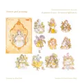 Blumen-Göttin PET-Aufkleber mit Goldfolie und Glitzer-Finish, 20-teiliges Sticker-Set - Gebet der Blumengöttin