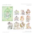 Green Whisper PET stickers with gold foil floral girl designs for journaling, 20 pieces - Green Light Whispers