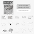 Σετ 30 ασημί αυτοκόλλητα Joyful Creatures με 15 σχέδια ζώων και πεταλούδων για DIY - Χαρούμενα Πλάσματα