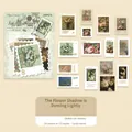 Vintage floral stamp stickers set with 30 pieces of botanical designs for DIY journaling - Floral Shadows