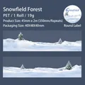 Winterbos PET washi tape voor scrapbooking met patronen van besneeuwde dennen - Besneeuwd Bos