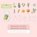 Botanische PET-Aufkleber-Set mit Blattmotiven und Flaschenumrissen 30 Stück - Flüstern der Blätter