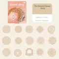 Lace hollow decorative stickers Dreamy Flower Field series 15pcs vintage brown set - Wonderland Floral Realm