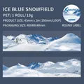 Snow Mountain PET decorative tape for journaling, ice blue pattern, 45mm x 2m roll - Ice Blue Snow Mountain