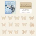 Lace butterfly hollow paper stickers in white and blue shades, 15 pieces per pack - Butterfly Shadow And Illusory Dreams