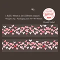 Ruban PET ballons coeur rose avec finition nacrée et boucle de motif 350 mm - Heart Balloons