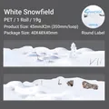 Decoratieve PET-tape met wintersneeuw thema voor scrapbooking met sneeuwpop en natuurpatronen - Wit Sneeuwveld