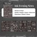 Autocollants décoratifs de style journal rétro noir et blanc pour scrapbooking - Journal du Soir Noir Encre