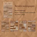 Set de 8 stickers vintage style journal rétro 120x170mm pour décoration scrap - Journal Marron