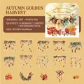Pegatinas de PET temáticas de otoño con hojas de arce y piñas para álbumes de recortes - Otoño Dorado