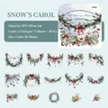 Pegatinas vintage de PET de invierno con 15 diseños de ramas de pino y bayas - Canción de Invierno