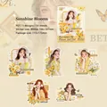 Pegatinas de PET serie Flower Girl con motivos de girasoles para decoración de diarios - Sol Floreciendo
