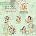 Set de pegatinas PET chica floral con 5 elegantes diseños de personajes y motivos botánicos - Capítulo De La Juventud