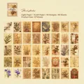 Vintage botanical journal stickers set of 80 pieces in assorted antique paper textures - Plant Notes