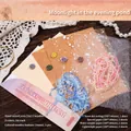 Retro Story mesh lace scrapbook kit with buttons and vintage specialty papers - Floating Dream - Night Pond Moonlight