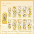 Set de 10 pegatinas PET de niña tema girasol para decoración de álbumes 60x135mm - Oda al Jardín - Nacido Hacia el Sol