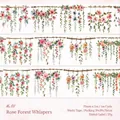 Cinta Washi Jardín Salvaje con patrones florales de acuarela en rollo 75mm x 2m - Bosque de Rosas