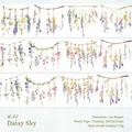 Cinta Washi Daisy Sky para diarios con diseños florales de acuarela en rollo de 75mm - Cielo de Margaritas