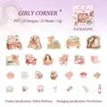 Set di 25 adesivi in PET L'angolo delle ragazze illustrazioni lifestyle per journaling - Angolo delle Ragazze