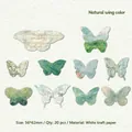 Retro butterfly scrapbooking stickers in white kraft paper for DIY journal decoration - Natural Wing Color