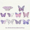 Purple butterfly scrapbooking stickers made of kraft paper for DIY journaling craft - Butterfly Light Song