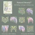 PET streetlamp stickers with gold foil purple wisteria designs for scrapbooking - Natural Beauty Theme