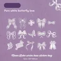 Moon Lake Serie weiße Schleifen und Schmetterling Aufkleber für DIY Scrapbooking - Reinweiße Schmetterlingsliebe