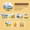 Autumn mountains PET decorative tape with gold forests and cabins for scrapbooking - Autumn Mountains