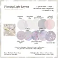 Luminous White themed decorative paper set with holographic finish and ribbon box - Flowing Light White
