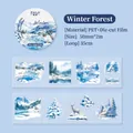 Winter Forest PET decorative tape featuring snow mountains and reindeer landscape scenery - Winter Forest