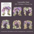 Pegatinas PET de puerta de flores de lavanda para diario y scrapbooking, set de 5 piezas - Puerta de Lavanda