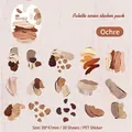 Adesivi in PET serie Palette ocra con pennellate a olio realistiche per scrapbooking - Ocra