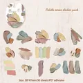 Set di 30 adesivi in PET stile tavolozza Morandi per DIY journaling con finitura opaca - Verde Teala