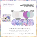 Set di carta decorativa olografica a tema farfalla per scrapbooking con finiture lucide - Alone di Farfalla Viola