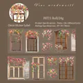Vine windowsill themed PET decorative tape with vintage floral window designs for DIY scrapbooking - Flowers by the Window