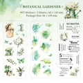 PET-Sticker-Set Garten-Botaniker mit Blumenmotiven und Mädchen-Illustrationen, 3er-Pack - Pflanzen-Gärtner