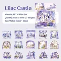 Pegatinas PET lavanda con 15 diseños de ensueño de ventanas europeas y flores suaves - Castillo de Lilas