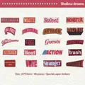 Autocollants rétro avec mots anglais pour scrapbooking en papier spécialisé - Rêves Superficiels