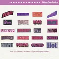 Retro-Stil Typografie Aufkleber-Set mit 40 Stück für DIY Scrapbooking Dekorationen - Neun Gardenien
