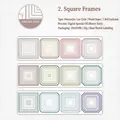 Colorful geometric frame washi tape with digital special oil finish for journaling - Square