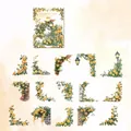 Retro Courtyard Corner stickers featuring golden roses and vintage street lamps - Kim Ying
