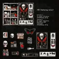 Gothic PET stickers featuring skull and insect specimen for vintage DIY journaling - Horror Gathering