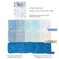 Vintage style blue and beige collage paper set for scrapbooking with handwriting design - Writing With Wind / 15 Sheets