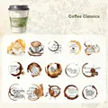 Set di 15 adesivi retro a tema caffè con disegni vintage per scrapbooking e decori - Classici del Caffè