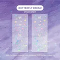 Autocollants papillon en PET avec détails dorés pour décoration de scrapbooking - 2 Feuilles / Rêve de Papillon