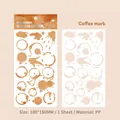 Retro coffee stain themed PP material sticker sheet for scrapbook journaling 100x180mm - Coffee Stains