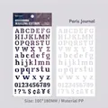 Retro Story alphanumeric template sticker set for journaling in PP material 100x180mm - Paris Daily