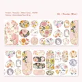 Nastro washi floreale rosa con illustrazioni di conigli e uccelli per scrapbooking - Nebbia rosa persistente